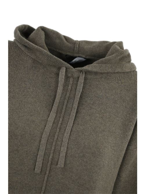 Felpa in maglia cashmere marrone con cappuccio WEEKEND MAX MARA | 2425366142600002